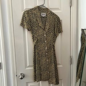 Rouje Black and Cream Floral Mini Dress